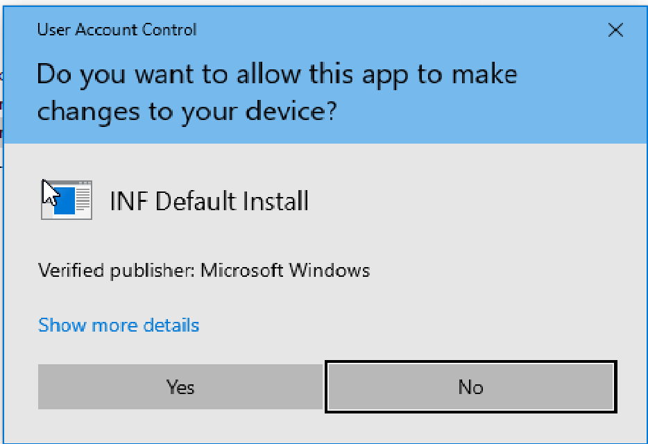 install warning